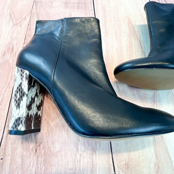 Maiden Lane Solid Black Ankle Boots w/ Snake Heel NWOT, Size: 6M - Picture 8 of 9